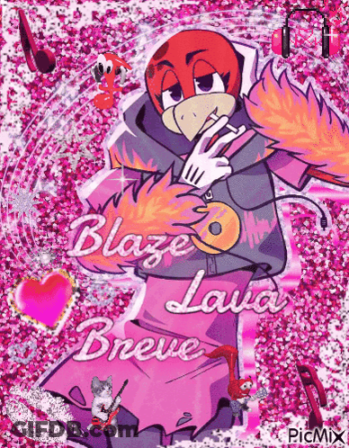 Blaze The Hedgehog On Pink Background GIF