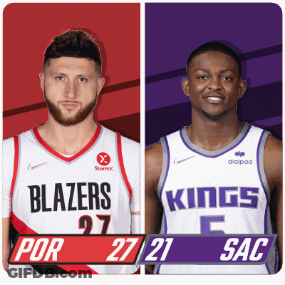Blazers And Kings Basketball Players GIF
