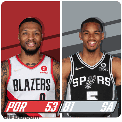 Blazers And Spurs Basketball Players GIF