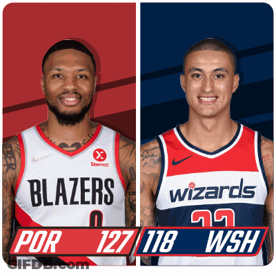 Blazers And Wizards Basketball Players GIF