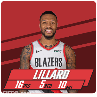 Blazers Lillard 16 Pts 5 Reb 10 Ast GIF
