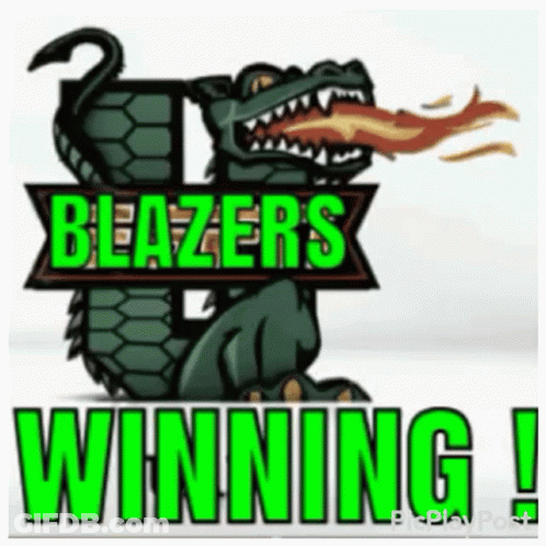 Blazers Logo Crocodile With Fire Coming Out Of Mouth GIF