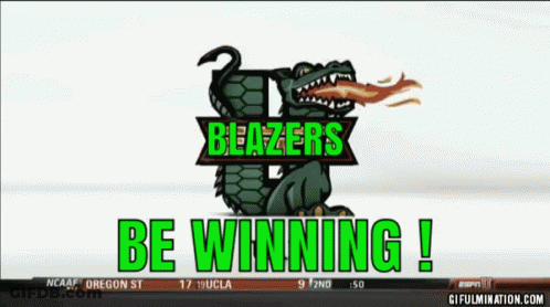 Blazers Logo Saying Be Winning GIF