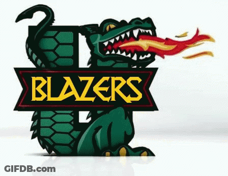 Blazers Logo With Green Dragon GIF