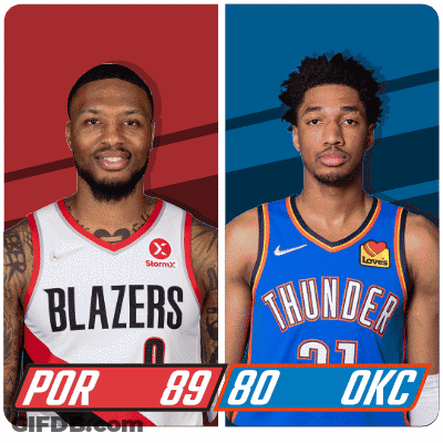 Blazers Vs Thunder Basketball Players GIF