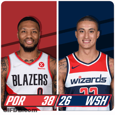 Blazers Vs Wizards Basketball Players GIF