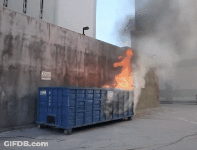 Blazing Dumpster Fire GIF