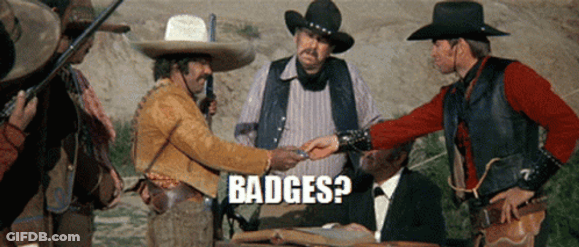 Blazing Saddles Hedley Lamarr Rejecting Badges GIF