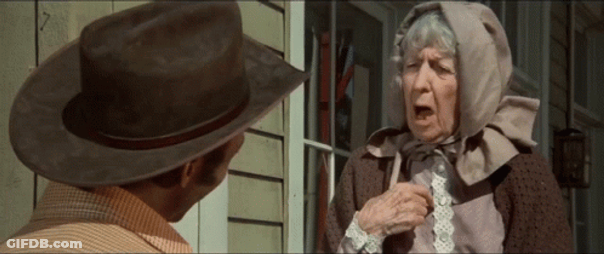 Blazing Saddles Old Lady Talking GIF