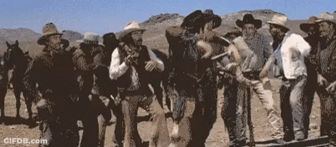 Blazing Saddles Western Cowboys Dancing GIF