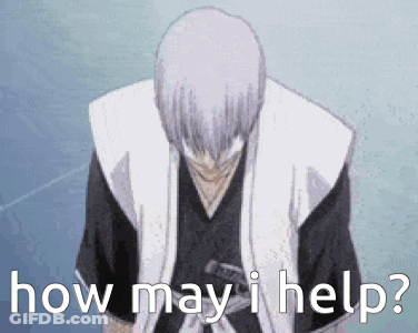 Bleach Character Kneeling Asking How May I Help GIF