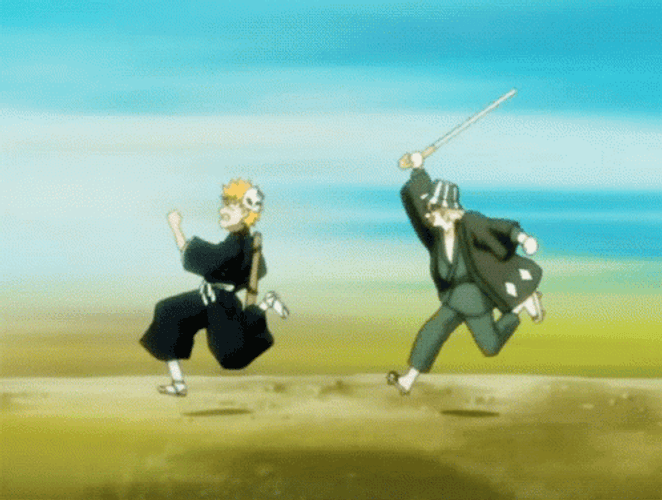 Bleach Kisuke Urahara Chasing Ichigo Kurosaki GIF