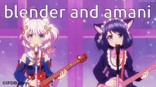 Blender And Amani Are Two Anime Girls Singing And Playing Guitar GIF