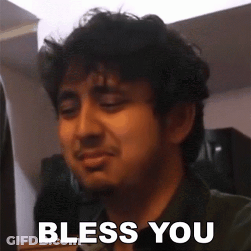 Bless You Sad Curly Man GIF