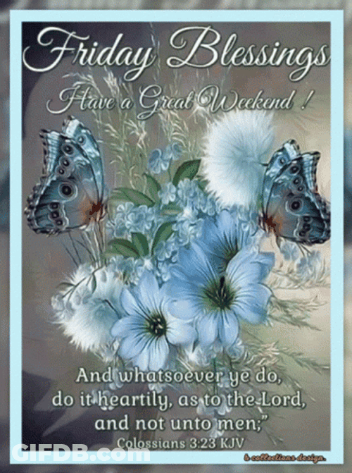Blessed Friday Baby Blue Motif GIF