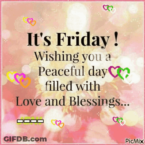 Blessed Friday Hearts Changing Colors GIF