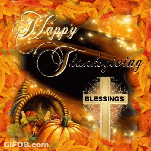 Blessed Happy Thanksgiving Cross GIF