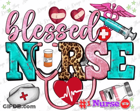Blessed Nurse Sign With Stethoscope And Syringe GIF