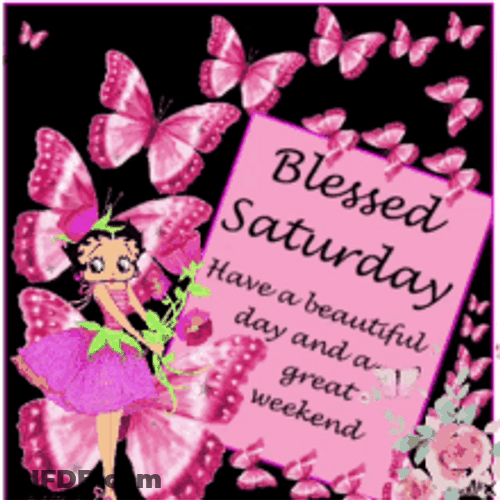 Blessed Saturday Wish Butterflies Betty Boop GIF