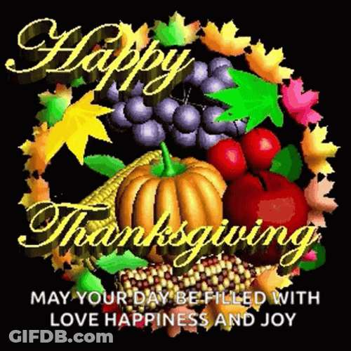 Blessed Thanksgiving Animated Fruits GIF