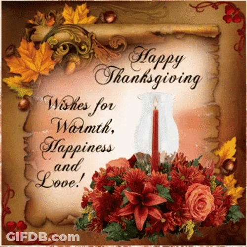 Blessed Thanksgiving Flowers Bouquet GIF