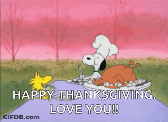 Blessed Thanksgiving Love You Snoopy GIF