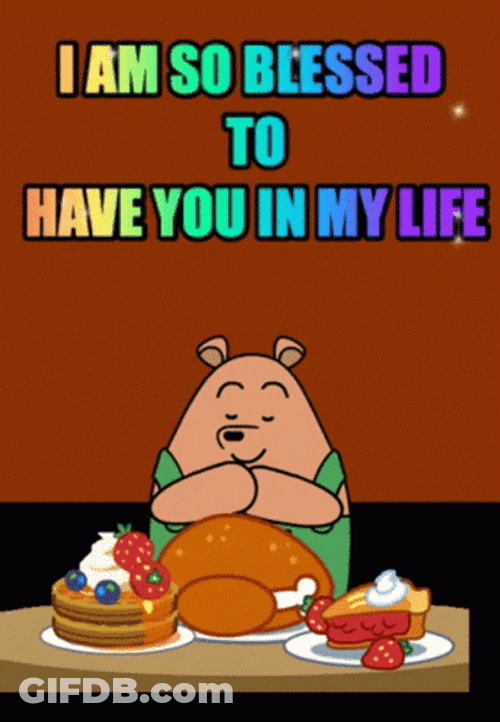 Blessed Thanksgiving Pants Bear GIF