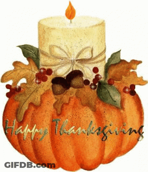 Blessed Thanksgiving Pumpkin Candle GIF