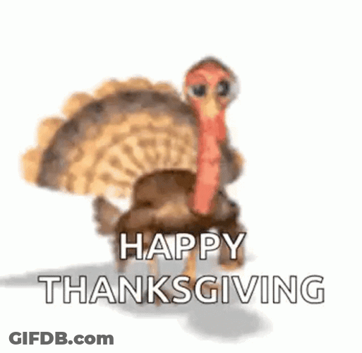 Blessed Thanksgiving Waving Turkey GIF