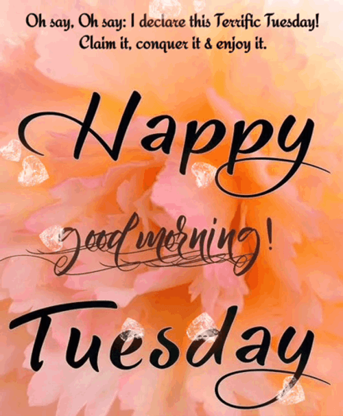 Blessed Tuesday Beautiful Floating Hearts GIF