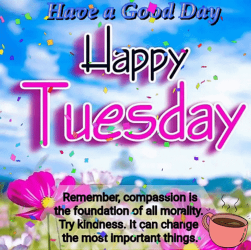 Blessed Tuesday Festive Quote Confetti GIF