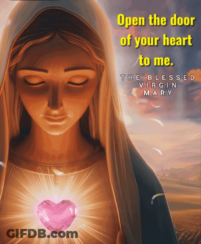 Blessed Virgin Mary With Pink Heart GIF