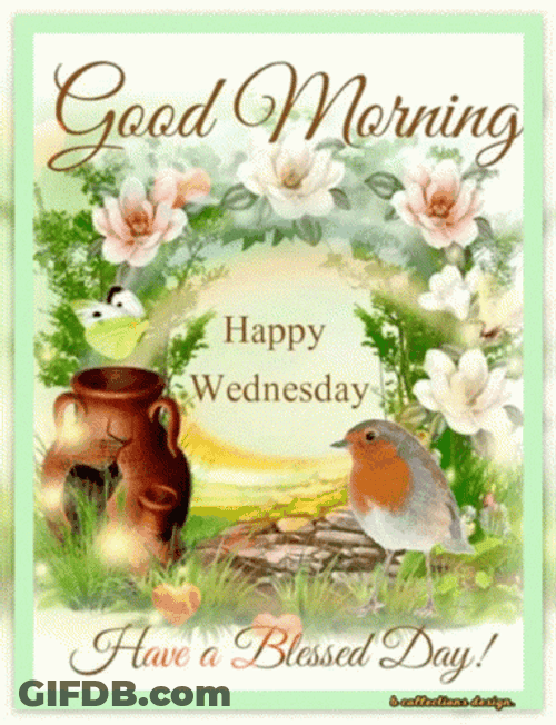 Blessed Wednesday Flower Arch GIF