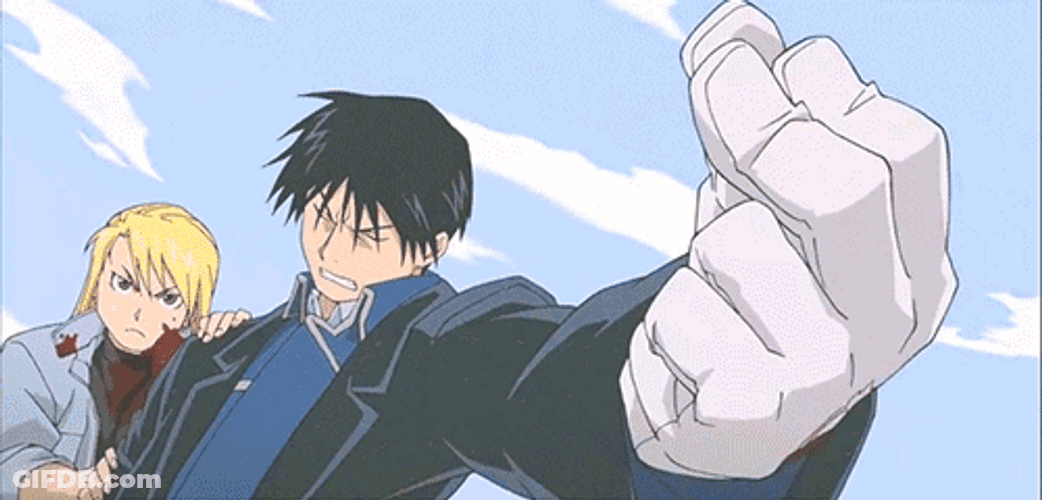 Blind Attack Roy Mustang Alchemist GIF