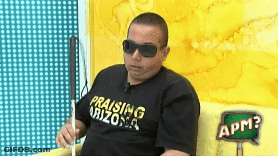 Blind Man Looking At Watch GIF