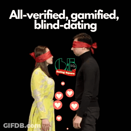 Blindfolded Couple All-Verified Gamified Blind Dating GIF
