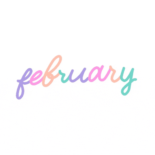 Blinking Cursive February Pastel Colors GIF