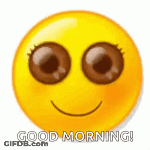 Blinking Eyes Good Morning Emoji GIF