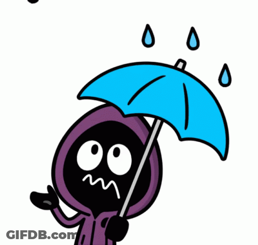 Blinking Eyes Sad Sticker With Umbrella GIF