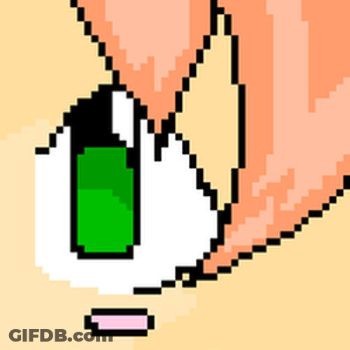 Blinking Green Eyes Pixel Art GIF