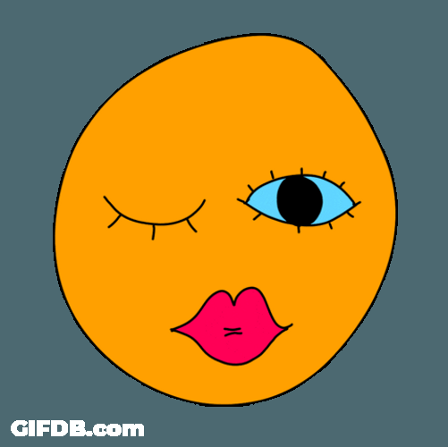 Blinking Kiss Emoji Sketch GIF