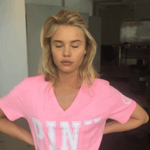 Blinking Model Victoria's Secret PINK GIF