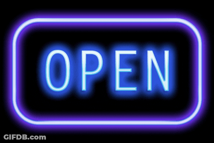 Blinking Open Neon Sign GIF