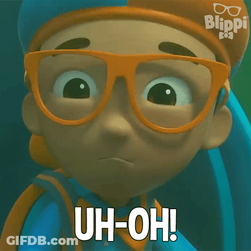 Blippi Cartoon Saying Uh-Oh GIF