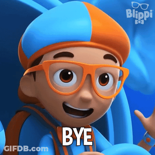 Blippi Character Saying Bye With Thumbs Up GIF