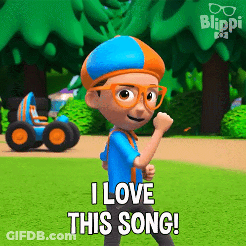 Blippi Character Saying I Love This Song GIF