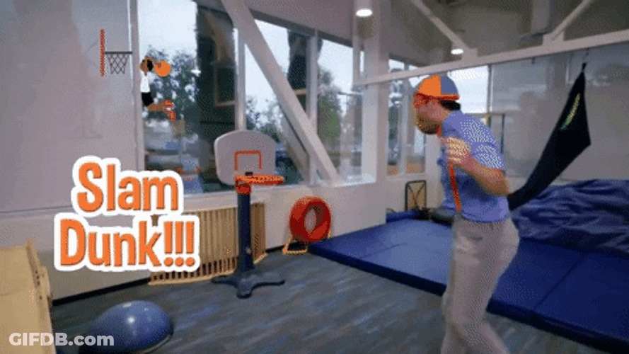 Blippi Shoot Your Shot Slam Dunk GIF