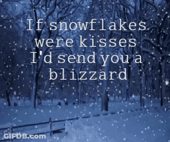 Blizzard Kisses Sweet Message Design Art GIF