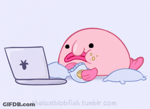 Blobfish Looking At Laptop Lastblobfish Tumblr GIF