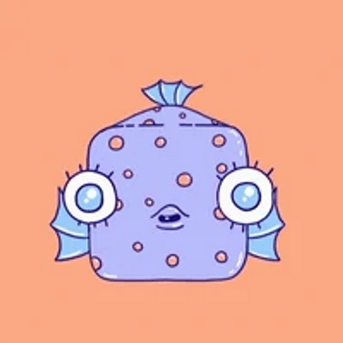 Blobfish Purple Cartoon Heart Eyes GIF